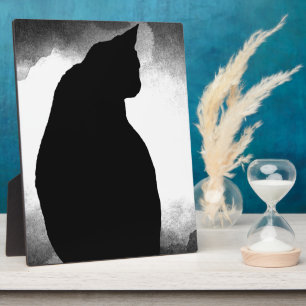Black Cat Silhouette Fotoplatte
