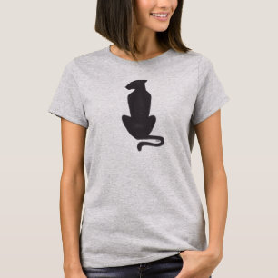 Black Cat Silhouette Frauen grauer T - Shirt