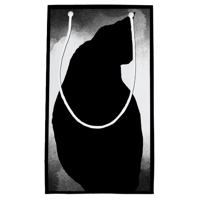 Black Cat Silhouette Geschenktasche Kleine Geschenktüte (Vorderseite)