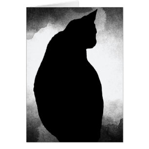 Black Cat Silhouette Grußkarte