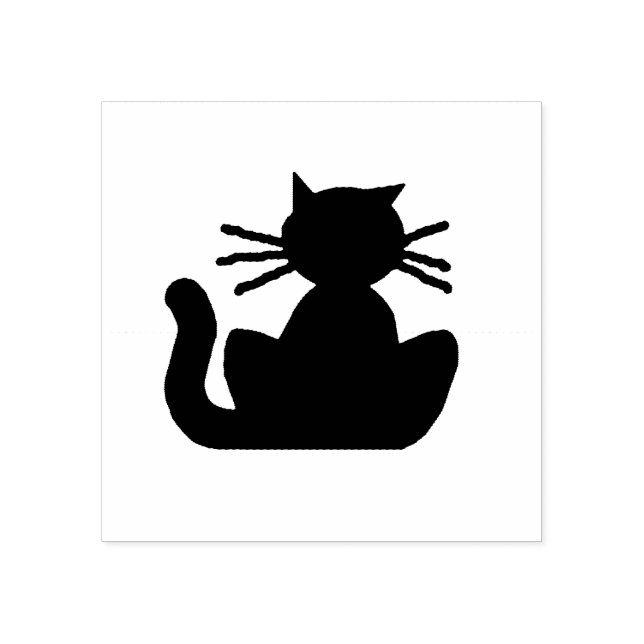 Black Cat Silhouette Gummi Briefmarke Gummistempel (Prägung)