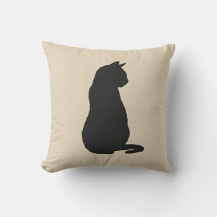 Black Cat Silhouette Halloween Fall Throw Kissen