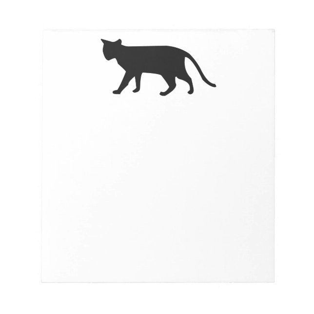 Black Cat Silhouette Kitten Purr Meow Simple Art Notizblock (Vorderseite)
