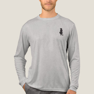 Black Cat Silhouette Männer Graues Langärmel Shirt