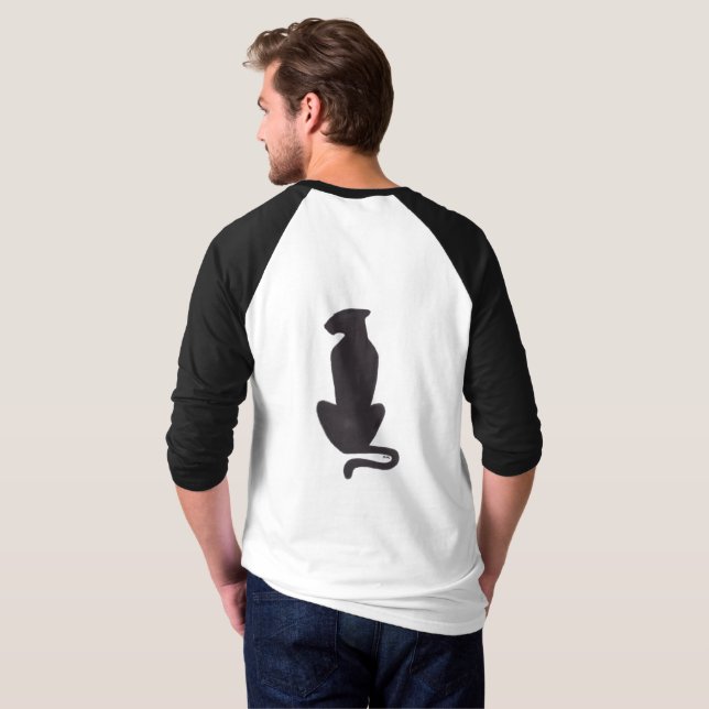 Black Cat Silhouette Männer Schwarzes Shirt (Schwarz voll)