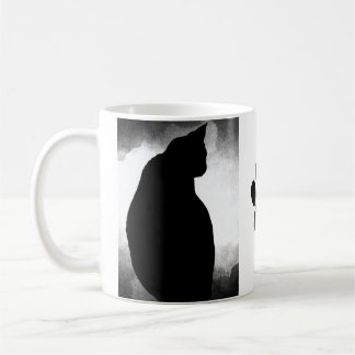 Black Cat Silhouette mit Paw Kaffeetasse