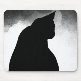 Black Cat Silhouette Mouse Pad Mousepad