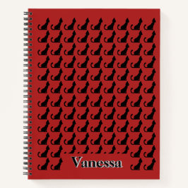 Black Cat Silhouette Notebook Notizbuch