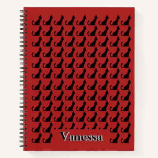 Black Cat Silhouette Notebook Notizbuch