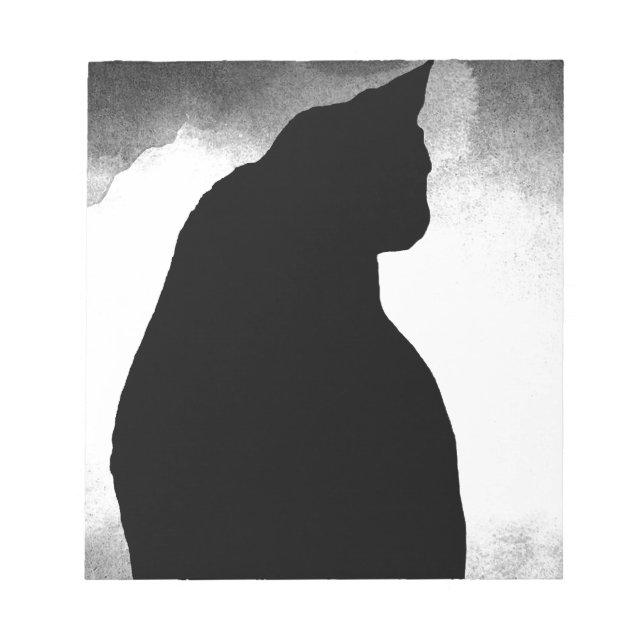 Black Cat Silhouette Notizblock (Vorderseite)