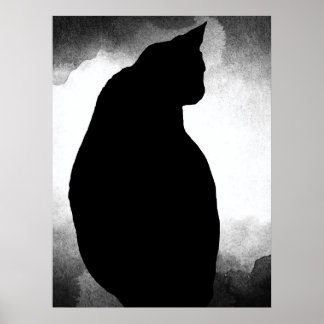 Black Cat Silhouette Poster