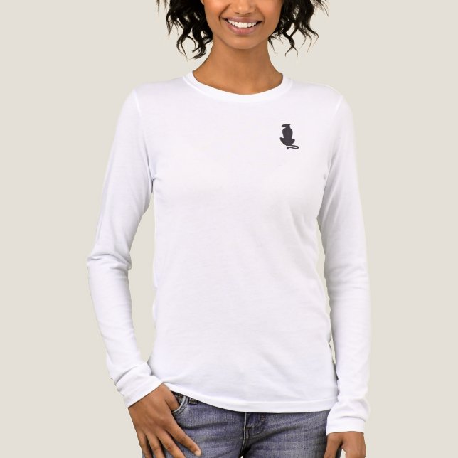 Black Cat Silhouette Weiß Shirt (Vorderseite)