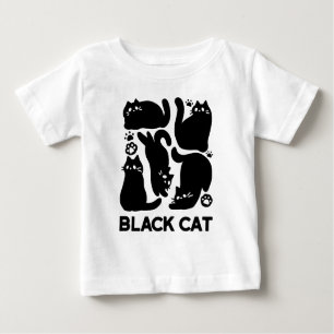 Black Cat Silhouetten - Niedliches Feline Design Baby T-shirt