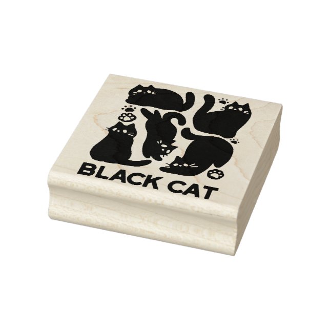 Black Cat Silhouetten - Niedliches Feline Design Gummistempel (Stempel)