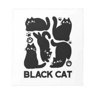 Black Cat Silhouetten - Niedliches Feline Design Notizblock