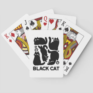 Black Cat Silhouetten - Niedliches Feline Design Spielkarten