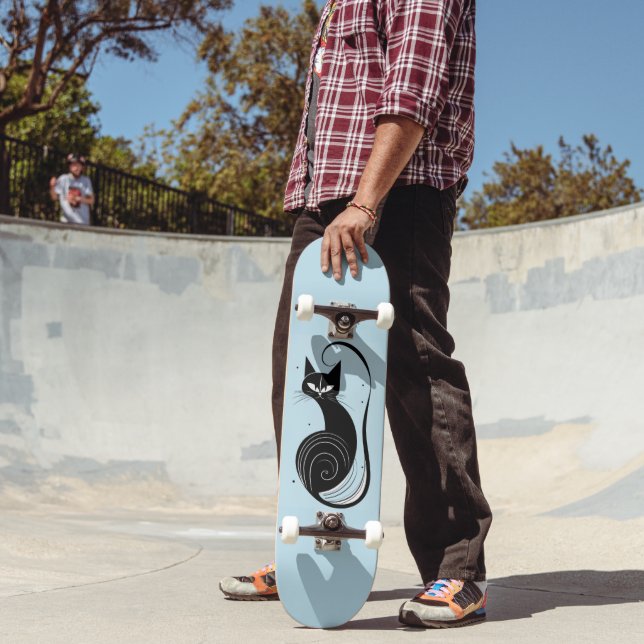 BLACK CAT SKATEBOARD BLUE DECK (Außenbereich 2)