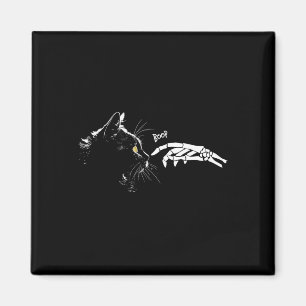 Black Cat Skeleton Hand Boop Halloween Niedliche K Magnet