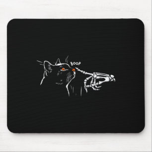 Black Cat Skeleton Hand Boop Halloween Pet Women G Mousepad