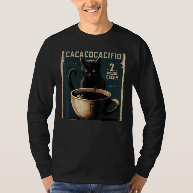 Black Cat Soccer Coffee T-Shirt (Vorderseite)