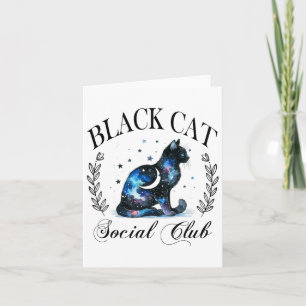 Black Cat Social Club Celestial Cat Halloween Goth Karte