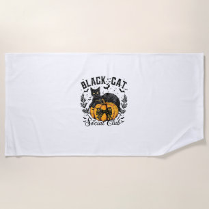 Black Cat Social Club, Halloween, Coquette, Gothic Strandtuch
