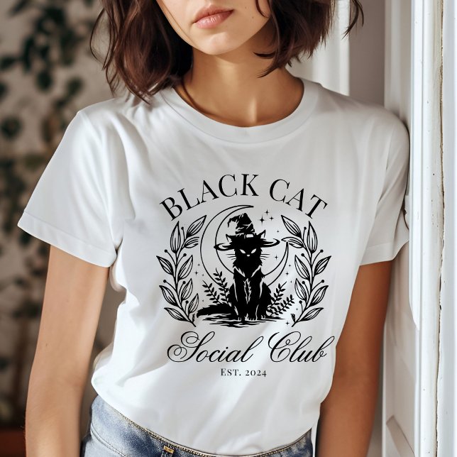 Black Cat Social Club Halloween T-Shirt (Von Creator hochgeladen)