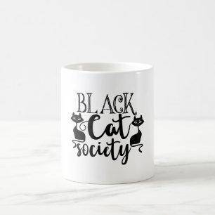 Black Cat Society Funny Halloween Niedlich Kaffeetasse