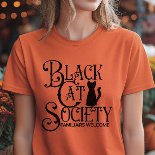 Black Cat Society Halloween T-Shirt