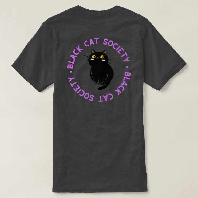 Black Cat Society - Lila T-Shirt (Design Rückseite)