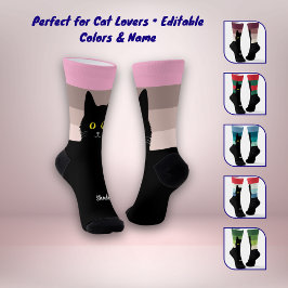 Black Cat Socks Gift for Cat Lovers - Many Colors Socken