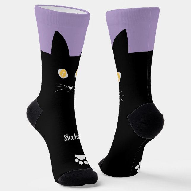 Black Cat Socks Gift for Cat Mom & Cat Dad Lovers Socken (Gewinkelt)