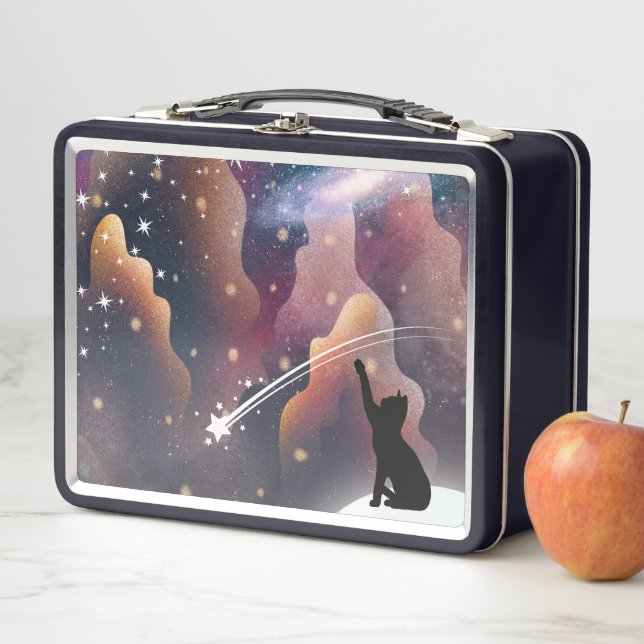 Black Cat Space Shooting Star Metall Brotdose (Beispiel)