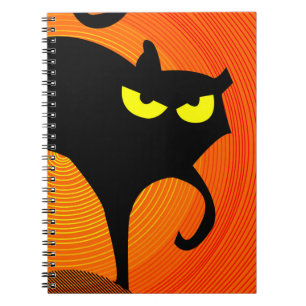 Black Cat Spiral Foto Notebook Notizblock