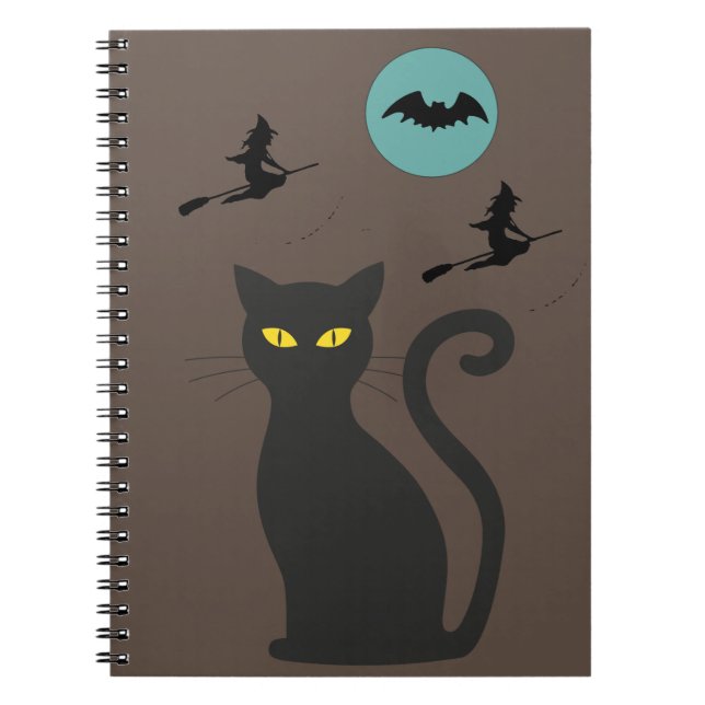 Black Cat Spiralnotebook Notizblock (Vorderseite)