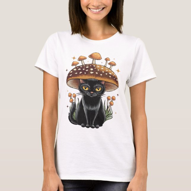Black Cat Spooky Feline Cat Lover Halloween Shirt (Vorderseite)