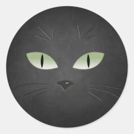 Black Cat Spooky Halloween Runder Aufkleber