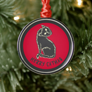 Black Cat Spooky Horror Ornament Aus Metall
