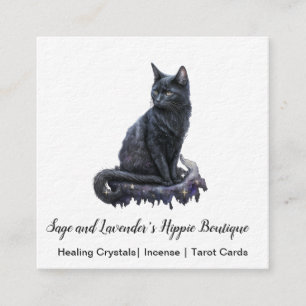 Black Cat Square Business Card Quadratische Visitenkarte