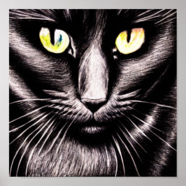 Black Cat Square Poster