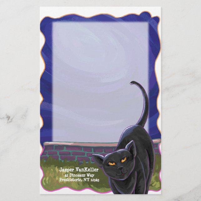 Black Cat Stationery Briefpapier (Vorderseite)