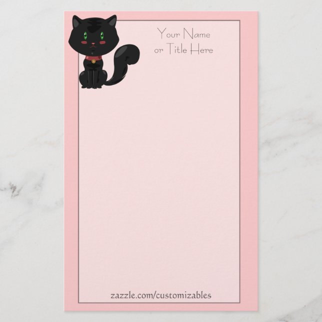 Black Cat Stationery Briefpapier (Vorderseite)