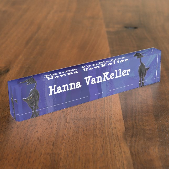 Black Cat Stationery Namensplakette (Seite)