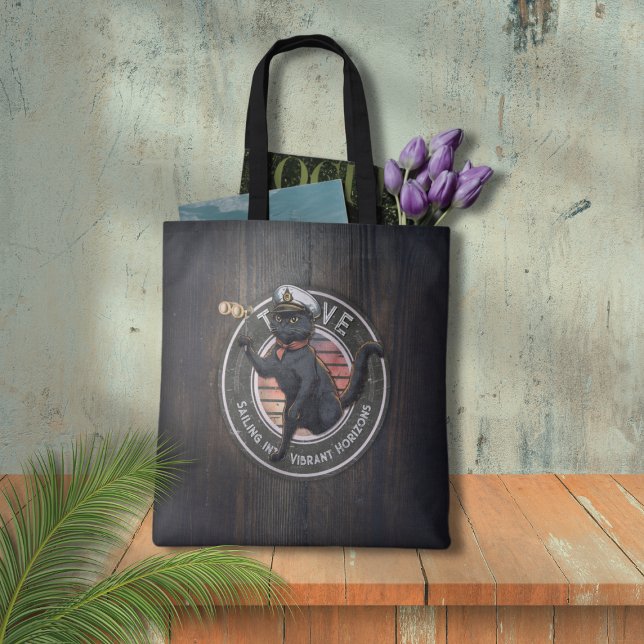 Black Cat Sunset: Eine Reise zu THRIVE (Black Cat Sunset: A Voyage to THRIVE Tote Bag)