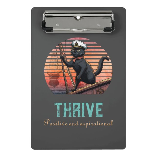 Black Cat Sunset: Eine Reise zu THRIVE Mini Klemmbrett (Vorderseite)