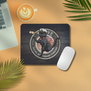 Black Cat Sunset: Eine Reise zum Gedeihen Mousepad