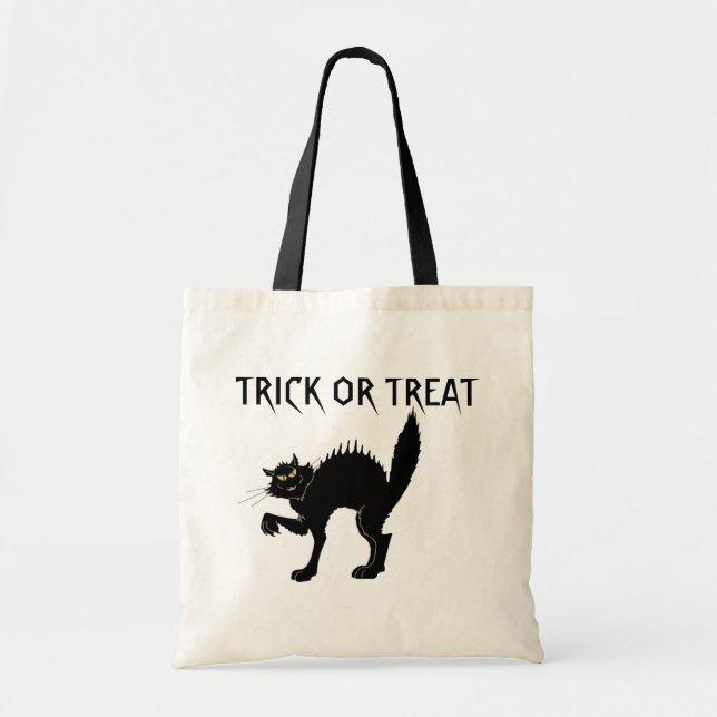 Black Cat Süßigkeiten oder Streich Tragetasche (Vorne)