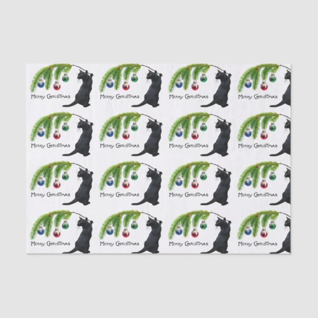 Black Cat Swag Weihnachtszettel Seidenpapier (Vorderseite)