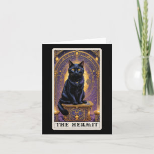 Black Cat Tarot Card The Hermit Halloween Childys Karte