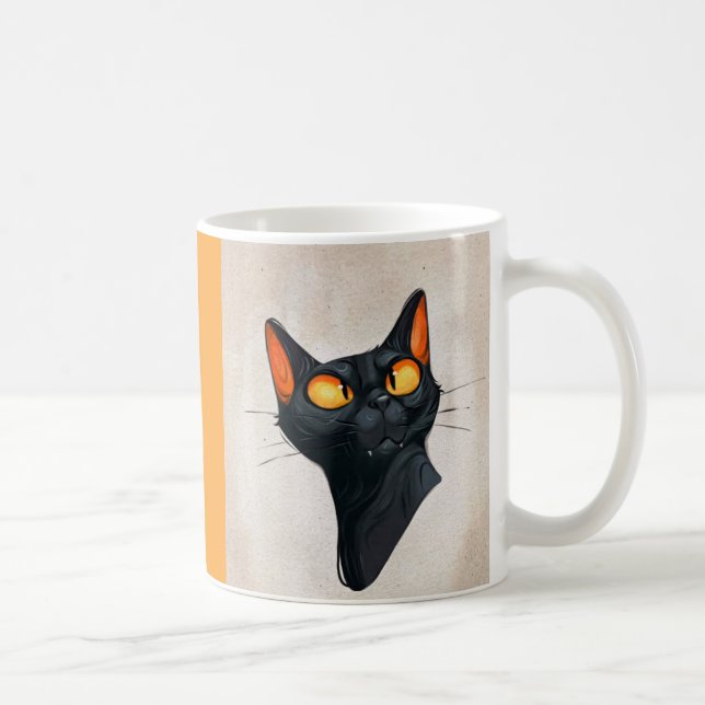 Black Cat Tasse - Niedliches Geschenk für Katzen L (Rechts)